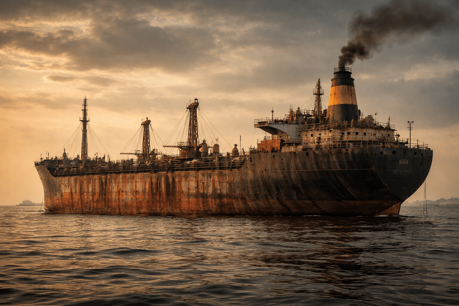 Rusty oil tanker